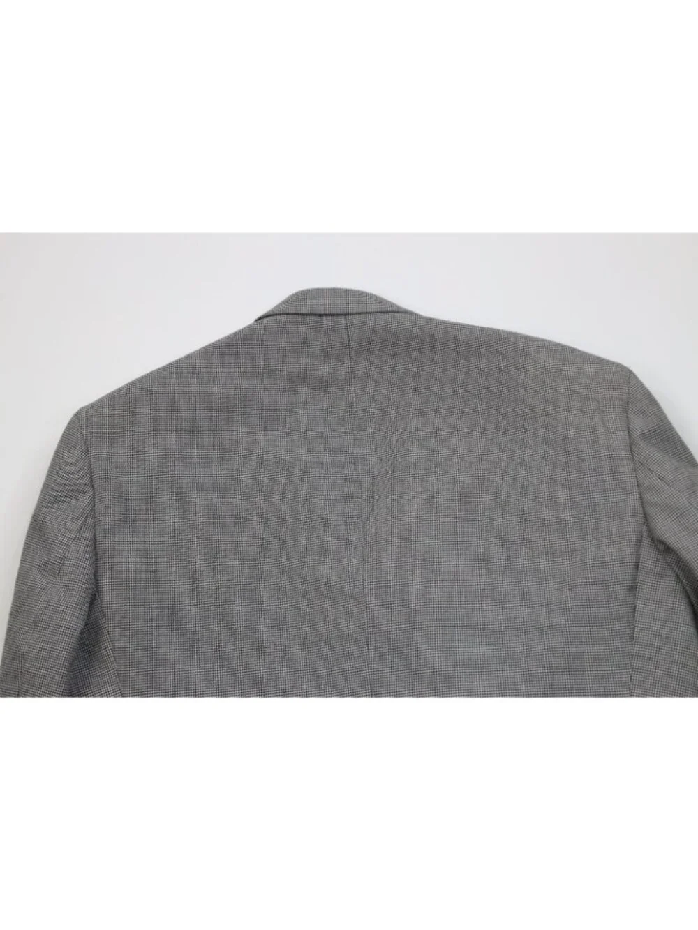 Vtg 90s Mens 46R 2 Piece Wool Blend Houndstooth Double Breasted Suit 40x30 Gray
